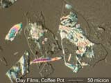 Clay Film from Coffee Pot Under the Microscope