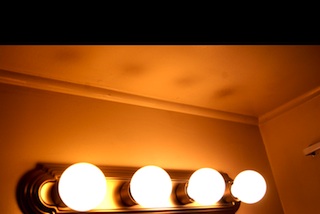 Ghosting on Ceilings above Incandescent Lightbulbs